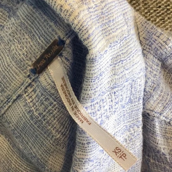 ❄️ Free People | Headed To The Highlands Button Front Blouse Blue Size XS - Picture 11 of 11